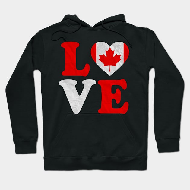 I Love Canada Flag Heart Canadian Roots Pride Hoodie by snnt